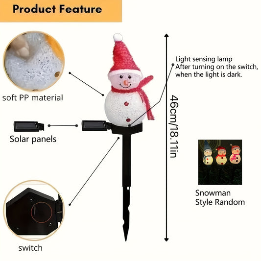 Solar Snowman Garden Stakes Lights Outdoor Waterproof Garden Lamp