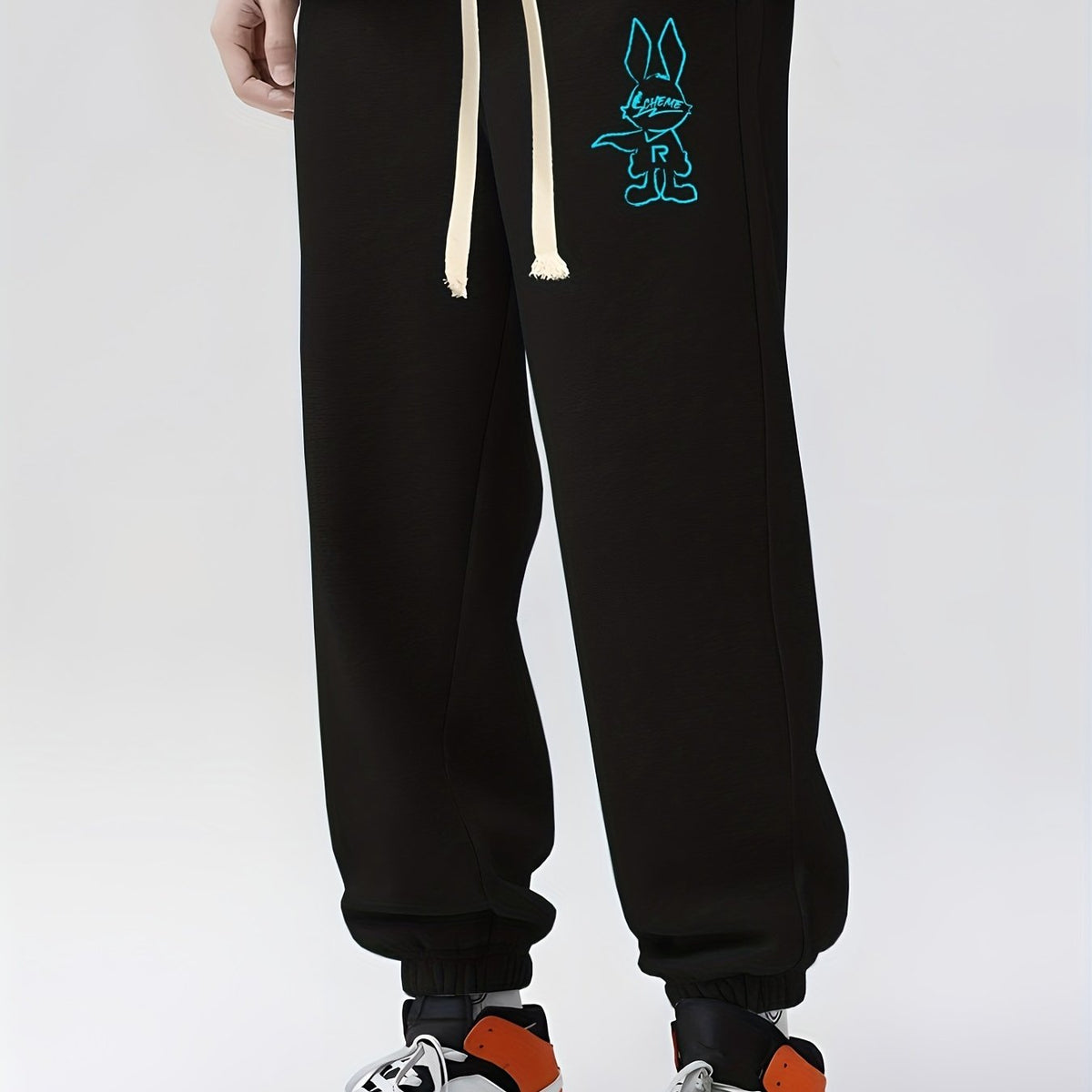 Rabbit Hero Drawstring Sweatpants Loose Fit Casual Joggers For Men