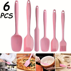 6pcs Silicone Kitchen Utensils Set Heat Resistant Non stick Pans Spatula Scraper