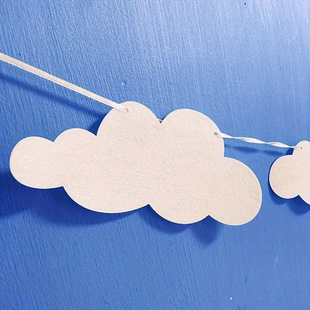 2 Pack Cloud Garland Cloud Felt Banner Cloud Wall Decor Cloud Baby Shower