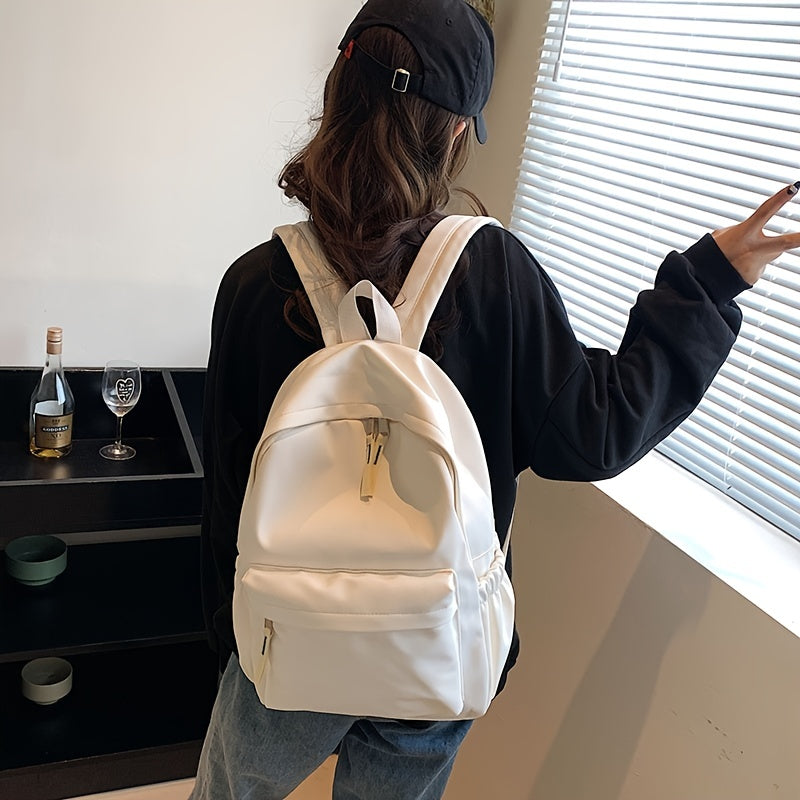 Women's Casual Backpack Short Trip Daypack Solid Travel School Bag