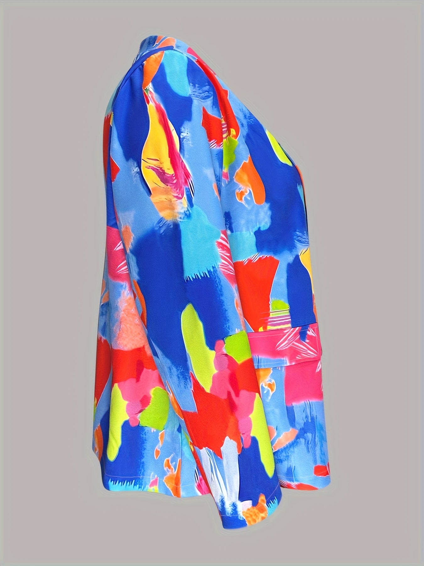  Colorblock Long Sleeve Blazer - Women's Casual