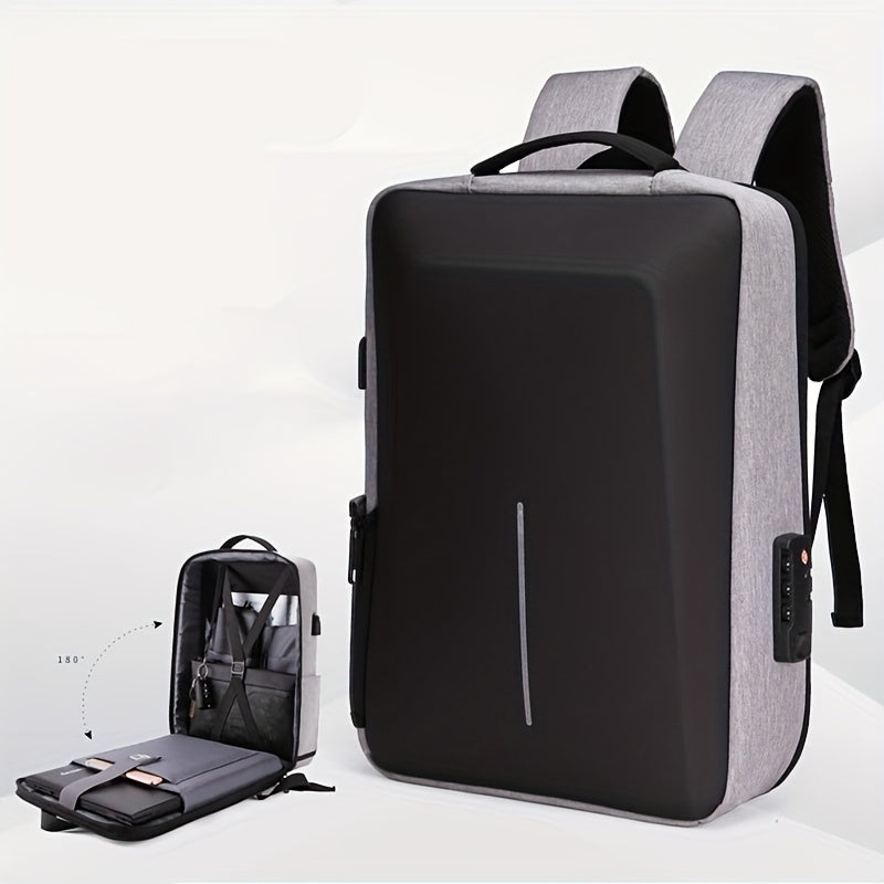 Men's Business Laptop Backpack USB Charging Port Anti-theft Travel Bag