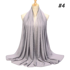 Wrinkles Chiffon Head Scarf Solid Bubble Wrap Shawl