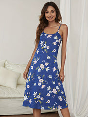 Floral Print Backless Nightdress