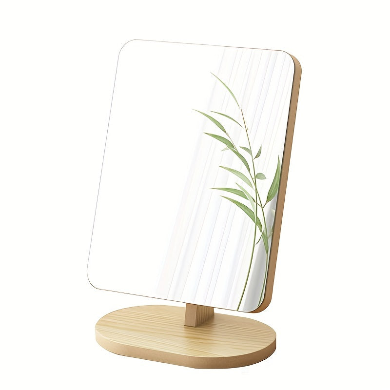 Wooden Vanity Mirror Rotating Makeup Mirror for Daily Makeup & Skincare