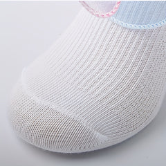 3 Pairs Baby Girls Rainbow Lace Ruffled Socks Breathable Comfy Socks