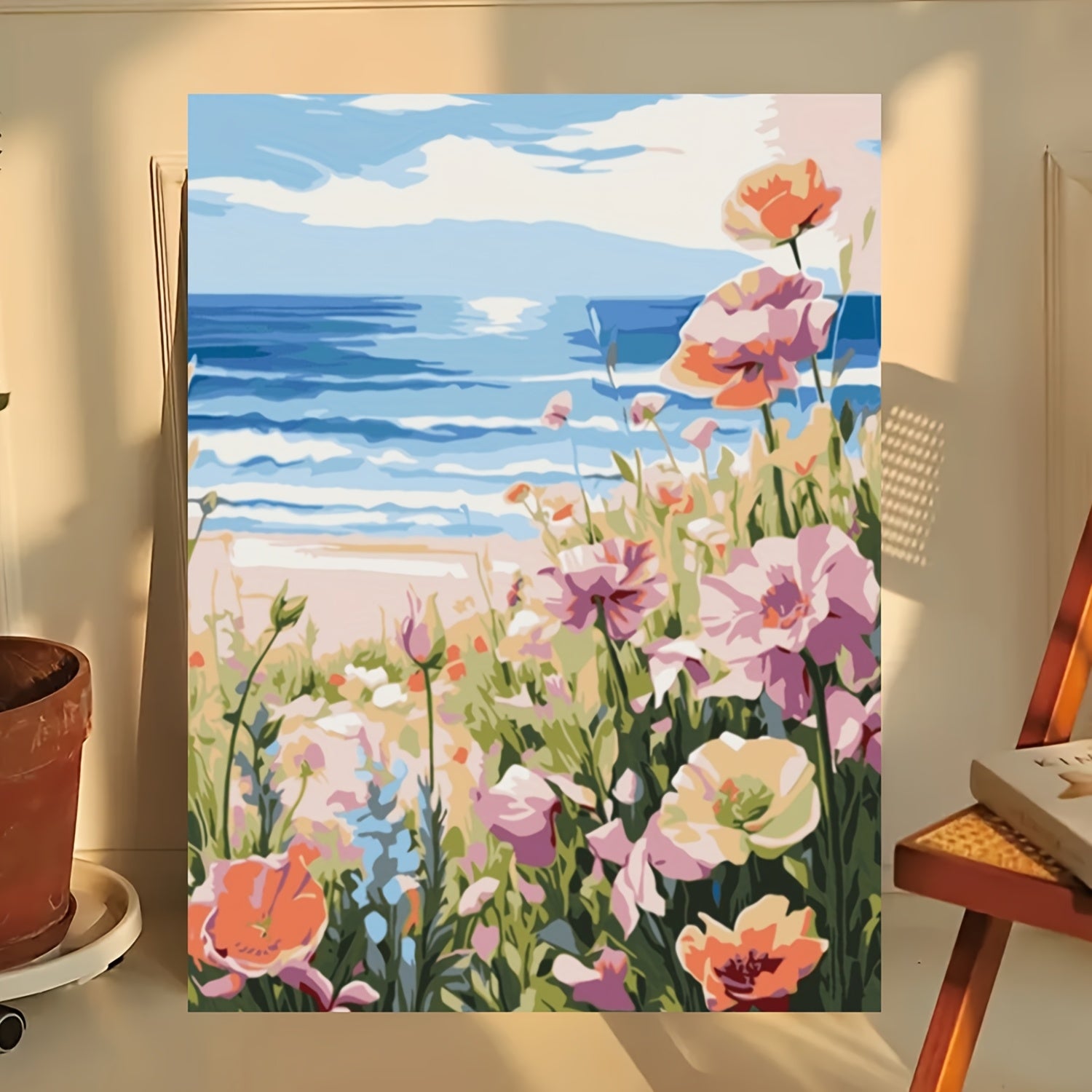 Beach & Wildflowers DIY Paint by Numbers Kit for Adults