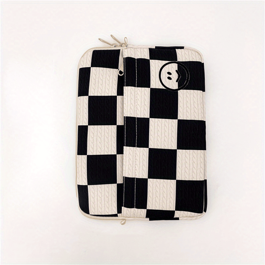 Plaid Pattern Sling Bag Waterproof Laptop Notebook Bag 33.02cm Laptop