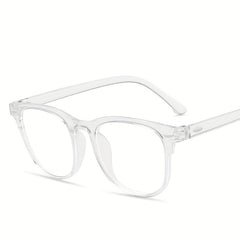 Classic Round Frame Flat Glasses Plastic PC