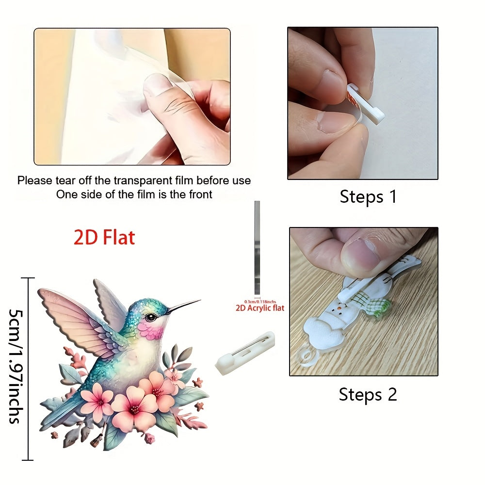 Acrylic Bird Song Flower Brooch DIY Accessory