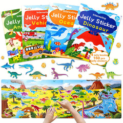 4 Sets Large Reusable Sticker Books for Toddlers