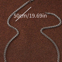 Men's Long Sleeve T Shirt Chain Silver Hip Hop Rock Necklace