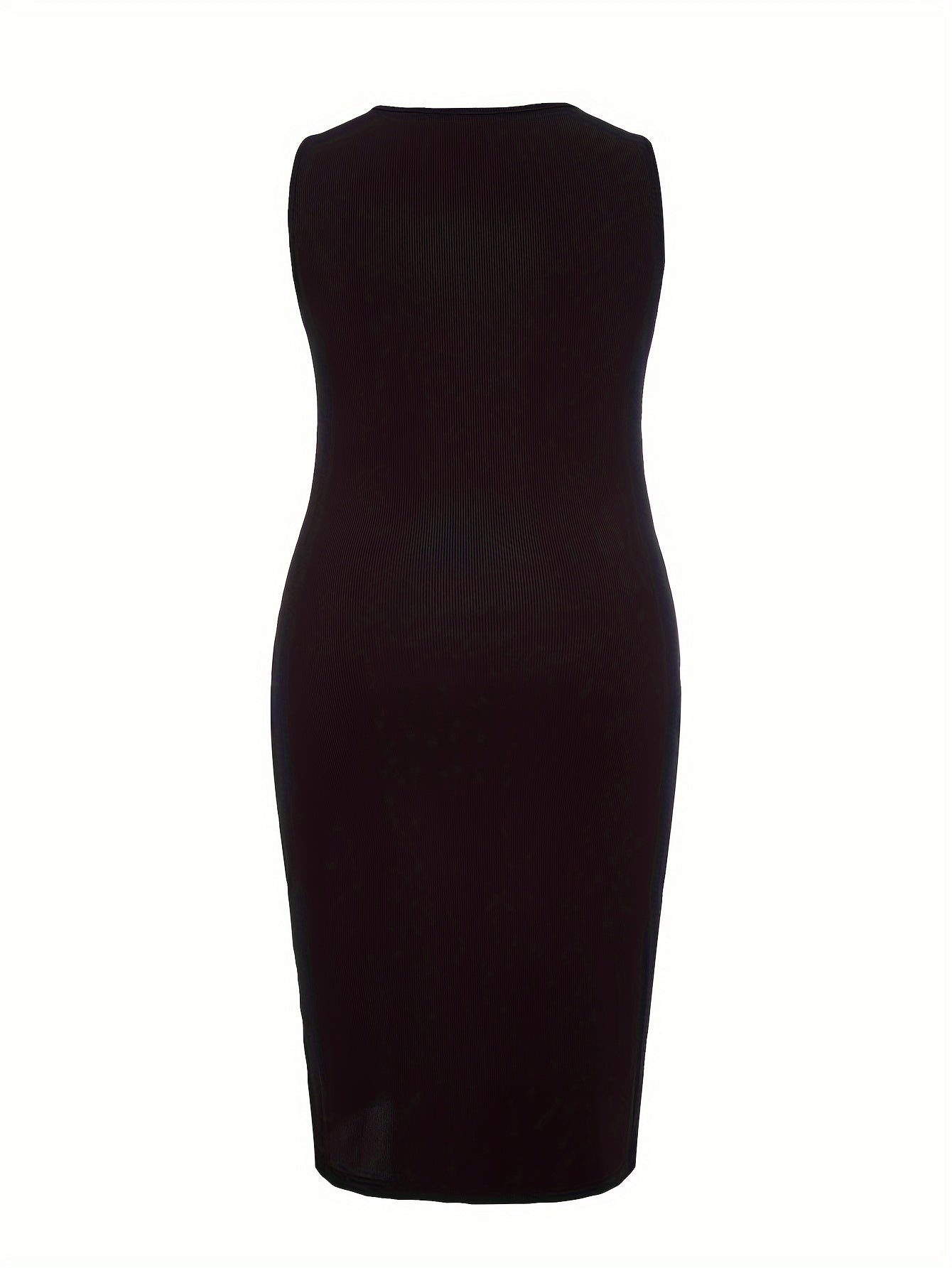 Women's Plus Solid Round Neck Tank Dress