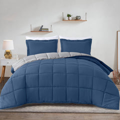 Solid Comforter Set 1 Comforter & 2 Pillow Shams Twin Full Queen King