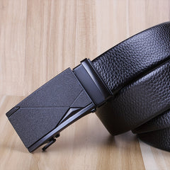 Men's Two Layer Cowhide Business Belt with Automatic Buckle