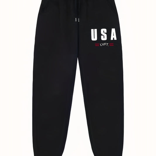 Pattern Print Men's Pants Drawstring Active Stretch Trousers