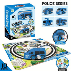 10pcs Kids Fire Protection Car Puzzle Tracks Game
