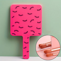 Eyelash Pattern Handheld Makeup Mirror Square Mirror Female Beauty