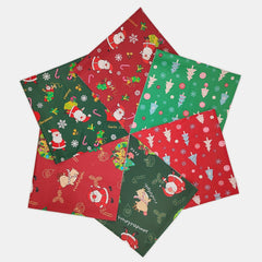 6pcs Christmas Series Twill Cloth Set for DIY Sewing Scrapbooking Quilting Craft