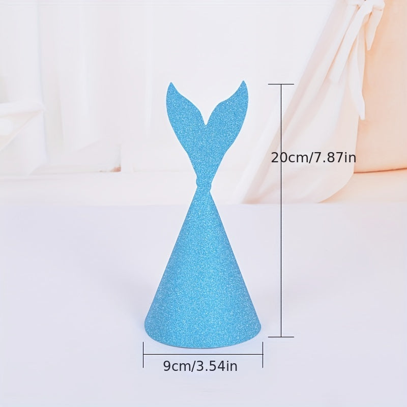 10pcs Glitter Birthday Hat Paper Party Hats Cone Hats Solid Art Craft Caps