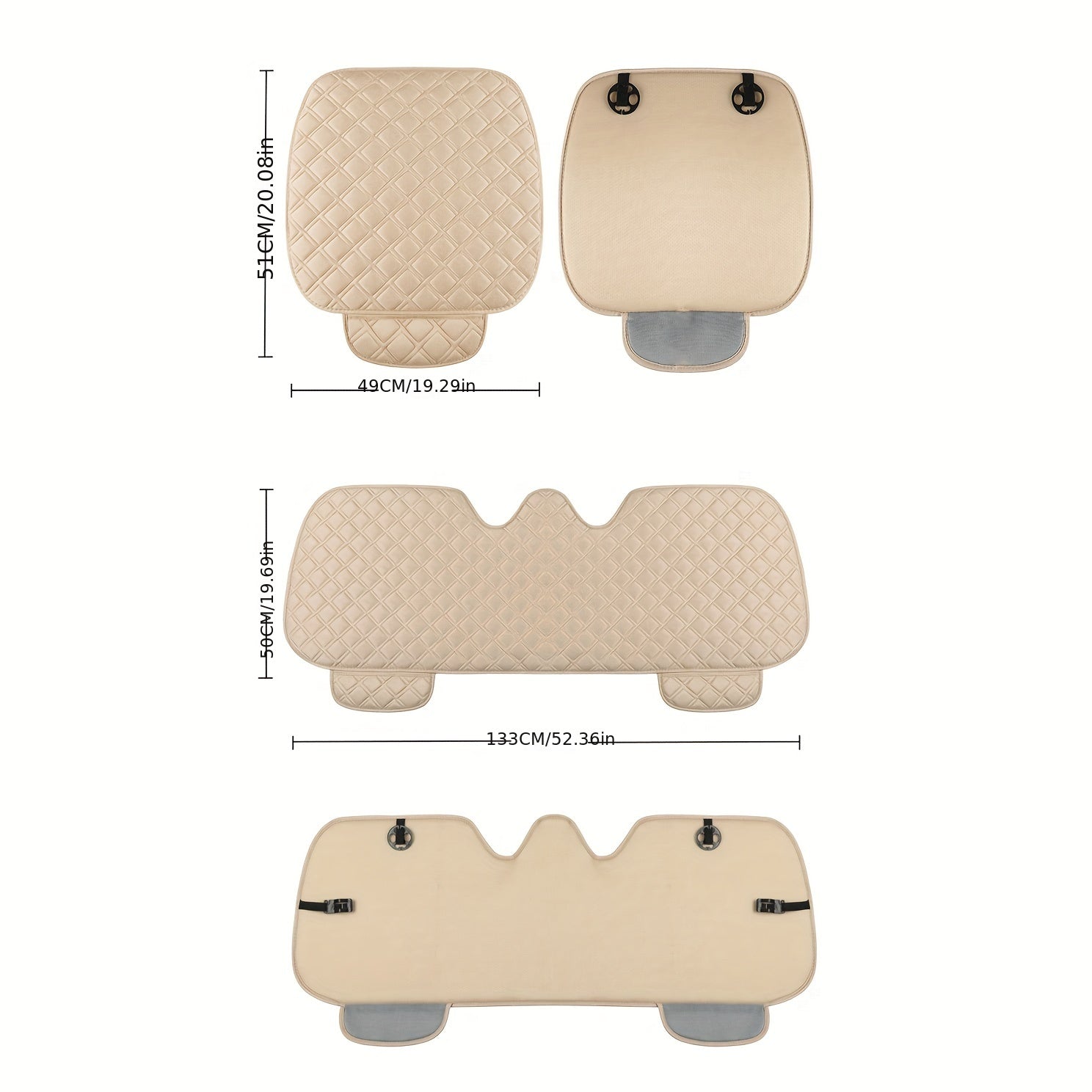 Car Seat Cushion Memory Silk Wadding Non Slip Rubber Bottom With Storage Pouch