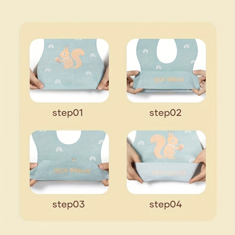 20pcs Disposable Bibs for Infants, Waterproof and Portable Anti-fouling Bibs