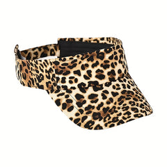 Leopard Print Stylish Visor Hat Lightweight UV Protection Sun Hat