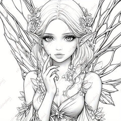 Rose Fairy Coloring Book for Adults