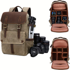 Waterproof Canvas Dslr Bag Large Capacity Camera Backpack