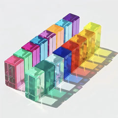 15pcs Acrylic Cube Building Blocks Transparent Glossy Spheres 15 Vibrant Colors
