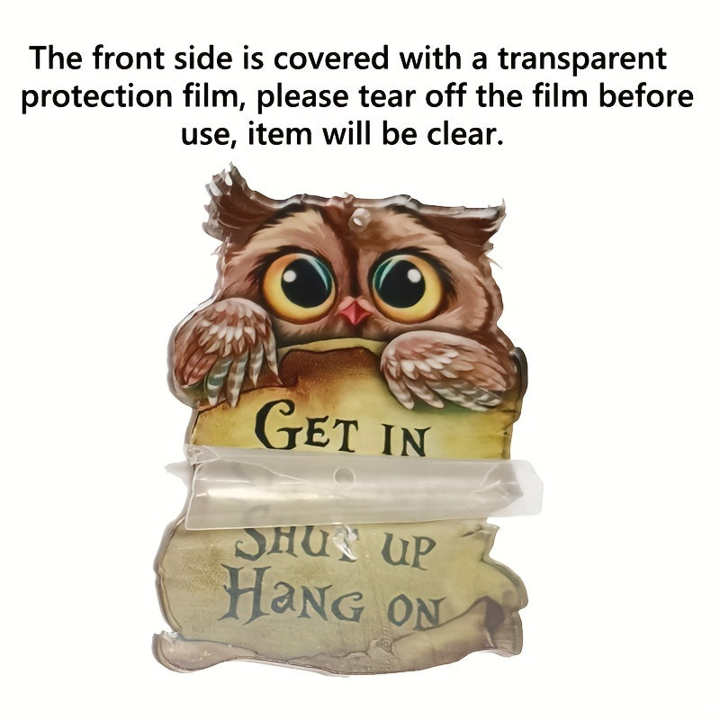 Owl Car Rearview Mirror Acrylic Pendant Home Decoration