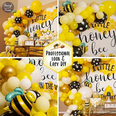 113pcs Little Bee Balloon Chain Set Gender Reveal Birthday Party Decoration