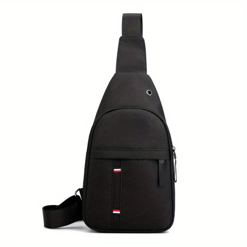 Men's Multifunction Shoulder Bag with Earphone Hole Outdoor Crossbody Bag