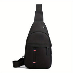 Men's Multifunction Shoulder Bag with Earphone Hole Outdoor Crossbody Bag