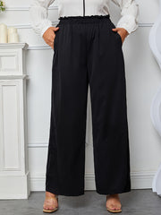  High Rise Wide Leg Trousers With Pockets