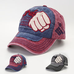 Vintage Denim Washed Baseball Cap with Embroidery