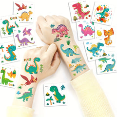 20pcs Dinosaur Temporary Tattoos for Birthday Parties & Halloween Decor