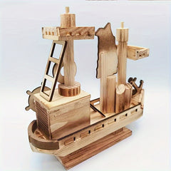 Wooden Motor Boat Model Office Ornaments