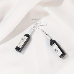 Funny Wine Bottle Hook Earrings for Girls Holiday Gift