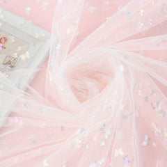 Colorful Butterfly Mesh Gauze Fabric Polyester Soft Swing Fabric