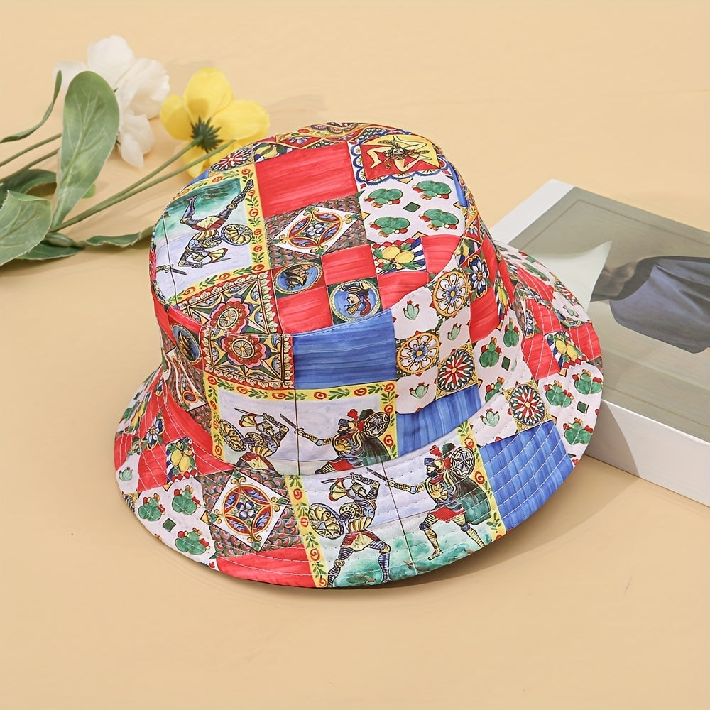 Ethnic Print Reversible Outdoor Bucket Hat