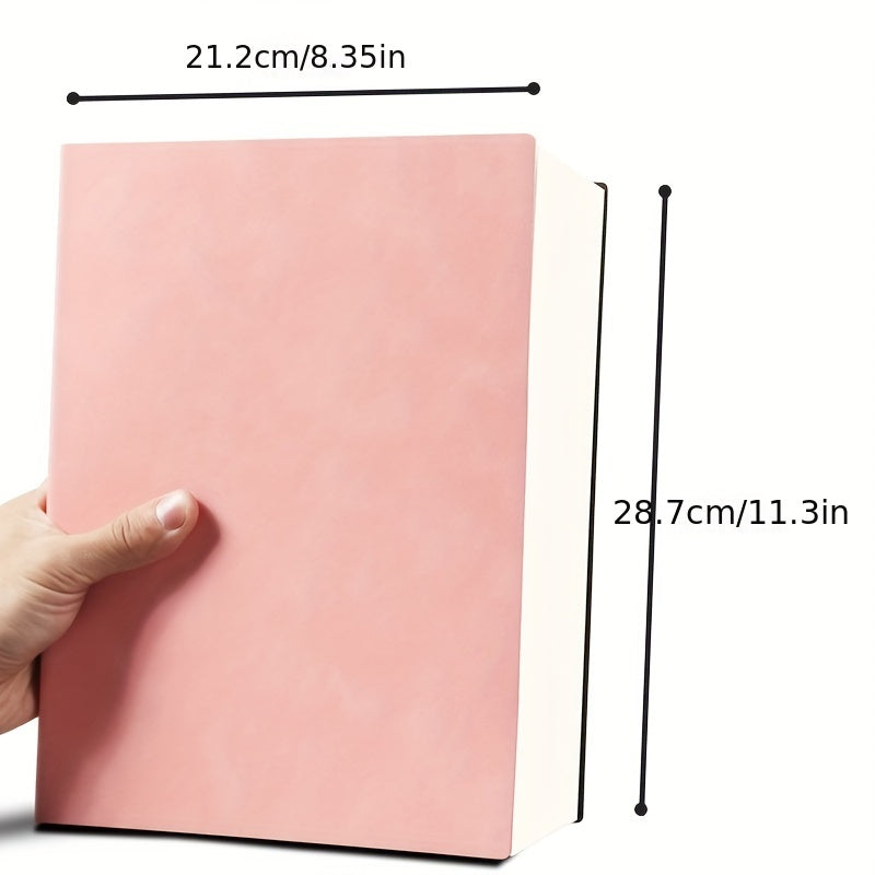 480 Page A4 Notebook, Soft Leather, Thick Horizontal Lines