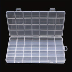 Rectangle Plastic Jewelry Box 28 Grids Compartment Storage Organizer