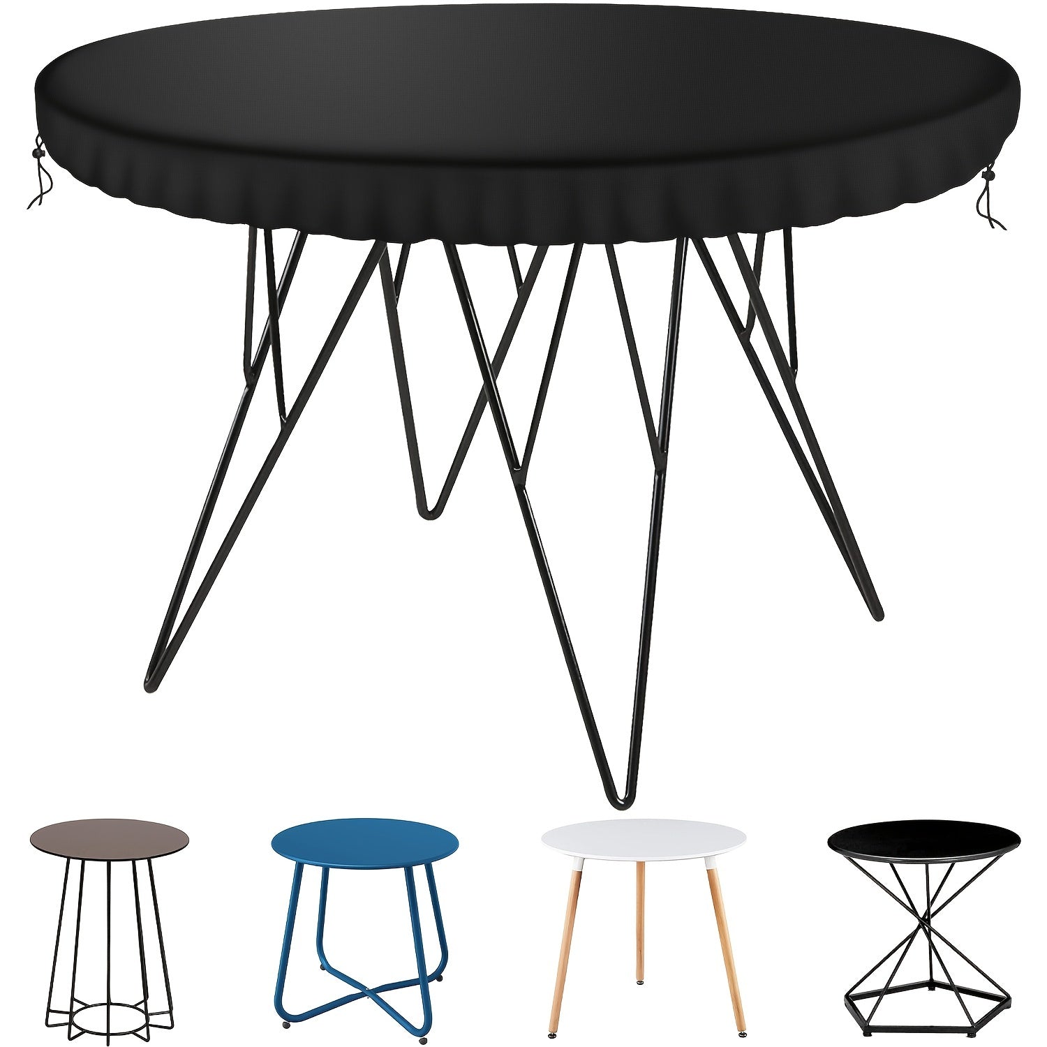 Waterproof 60-Inch Round Garden Furniture Cover, Outdoor Patio Table Cover