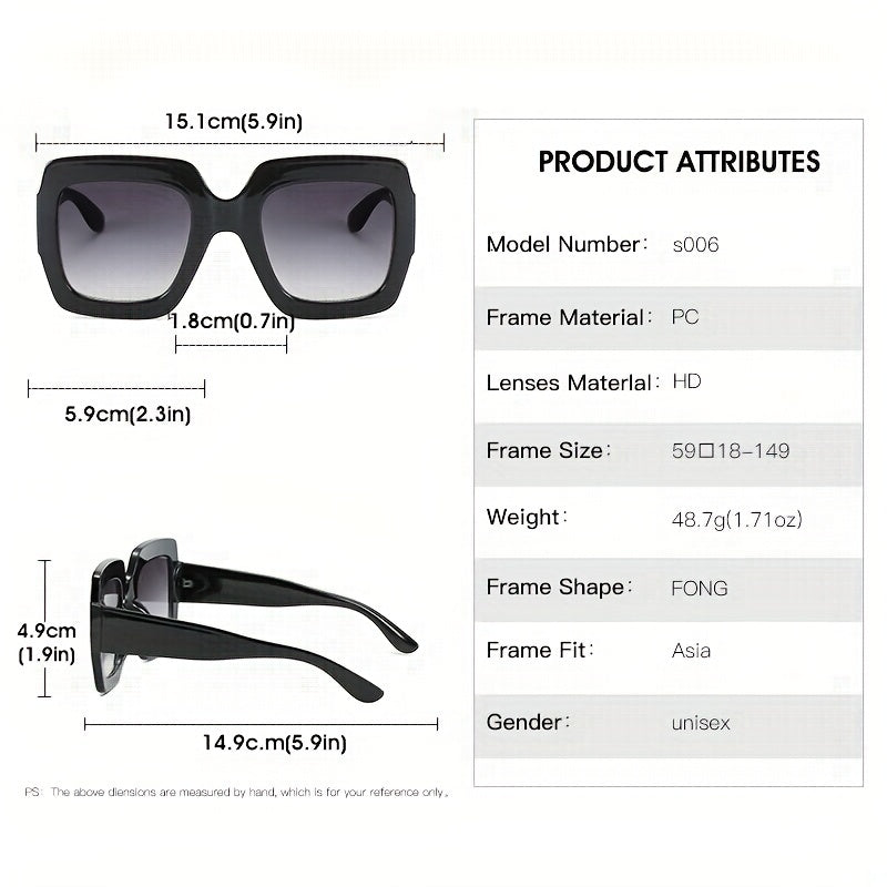 Large Block Sunglasses Funny Gradient Glasses UV400