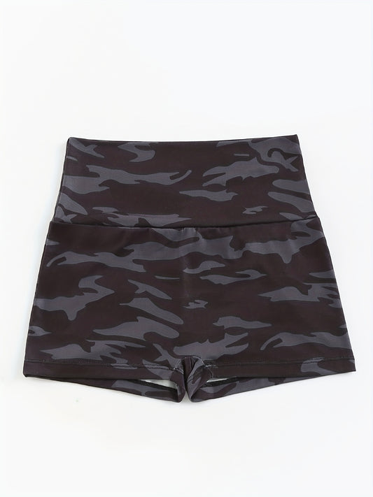 Camouflage Print Lounge Bottoms Elastic Waistband Shorts Womens