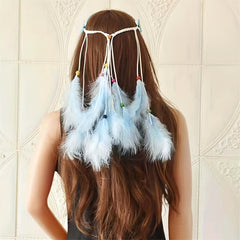 Boho Feather Tassel Headband Seaside Vacation Hair Accessory