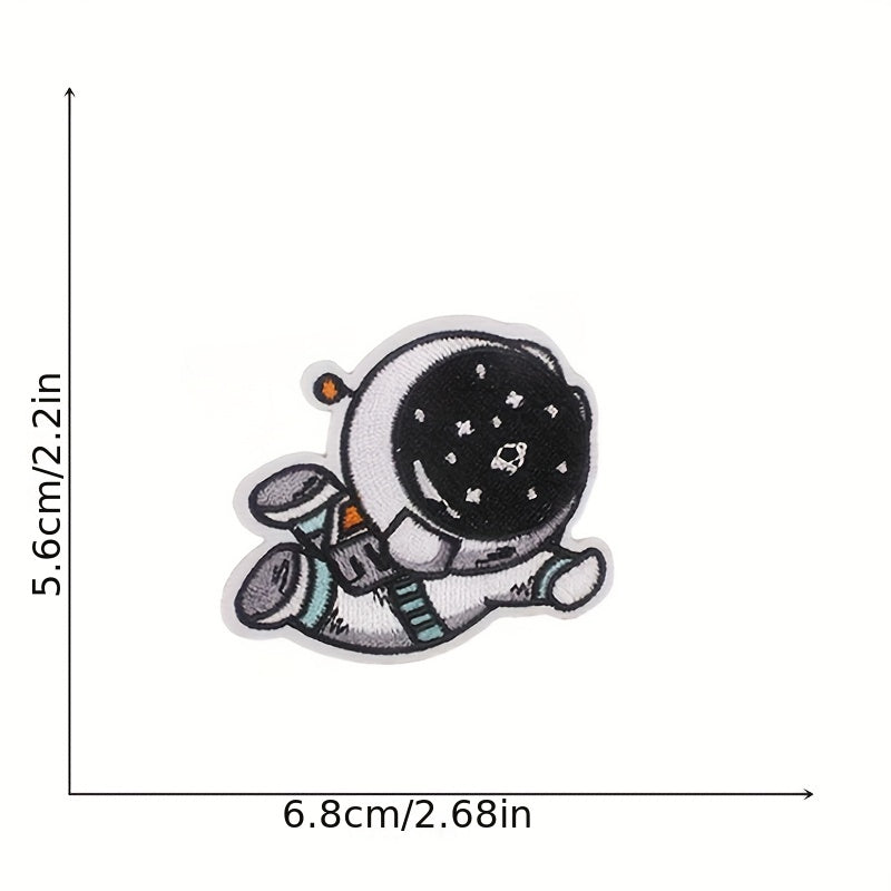 7pcs Astronaut Iron On Patches Sew On Embroidered Applique Repair Patch