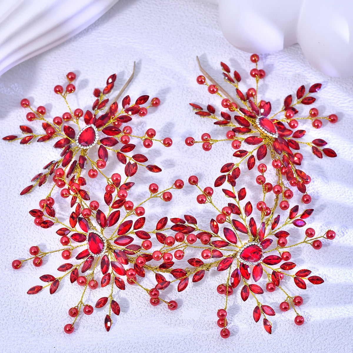 Vintage Flower Rhinestone Headband Bridal Hair Accessory